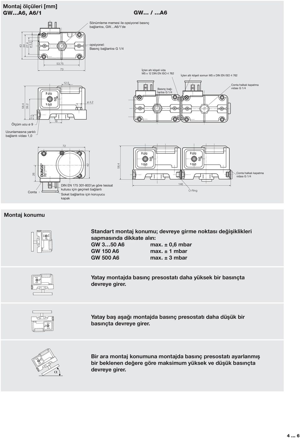 Druckanschluß G /4 İçten Sechskantmutter altı köşeli somun M5 DIN M5 EN x DIN ISO EN 054 ISO 4 76 Sechskantmutter M5 DIN EN ISO 054 Conta Verschlußschraube halkalı kapatma Verschlußschraube vidası G