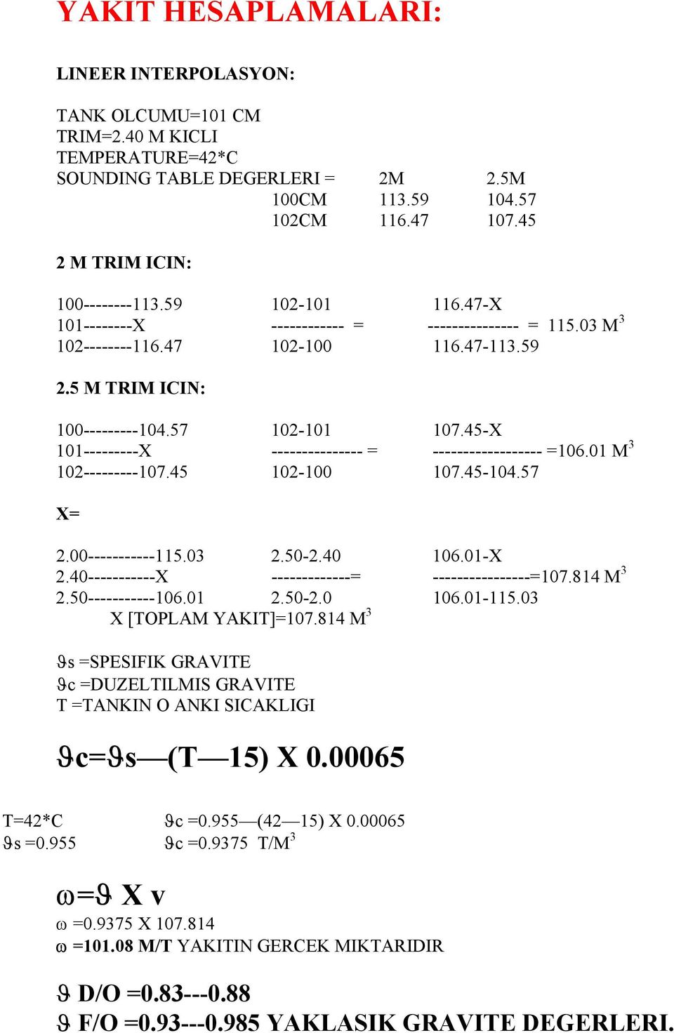 45-X 101---------X --------------- = ------------------ =106.01 M 3 102---------107.45 102-100 107.45-104.57 X= 2.00-----------115.03 2.50-2.40 106.01-X 2.