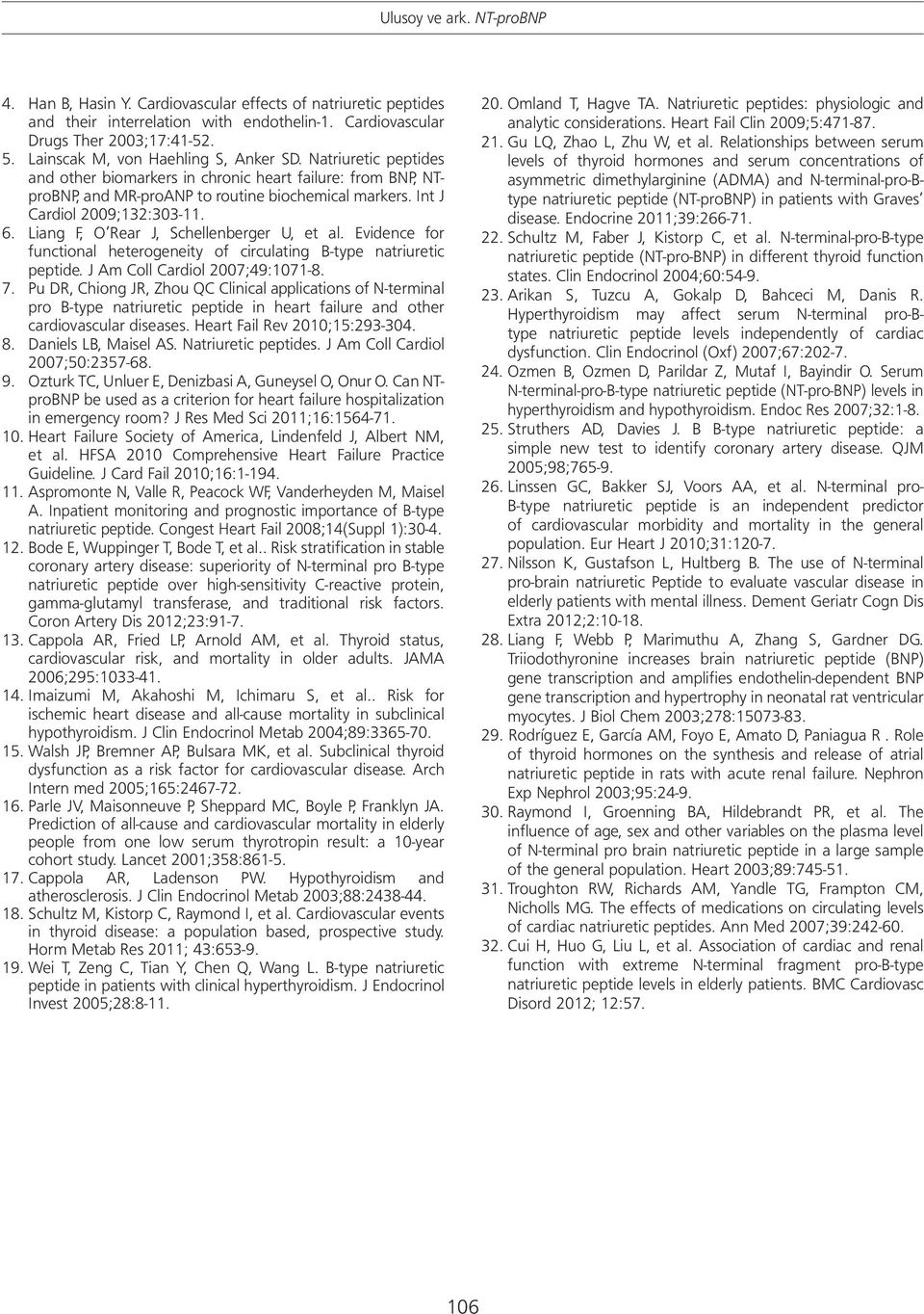 Liang F, O Rear J, Schellenberger U, et al. Evidence for functional heterogeneity of circulating B-type natriuretic peptide. J Am Coll Cardiol 2007;49:1071-8. 7.