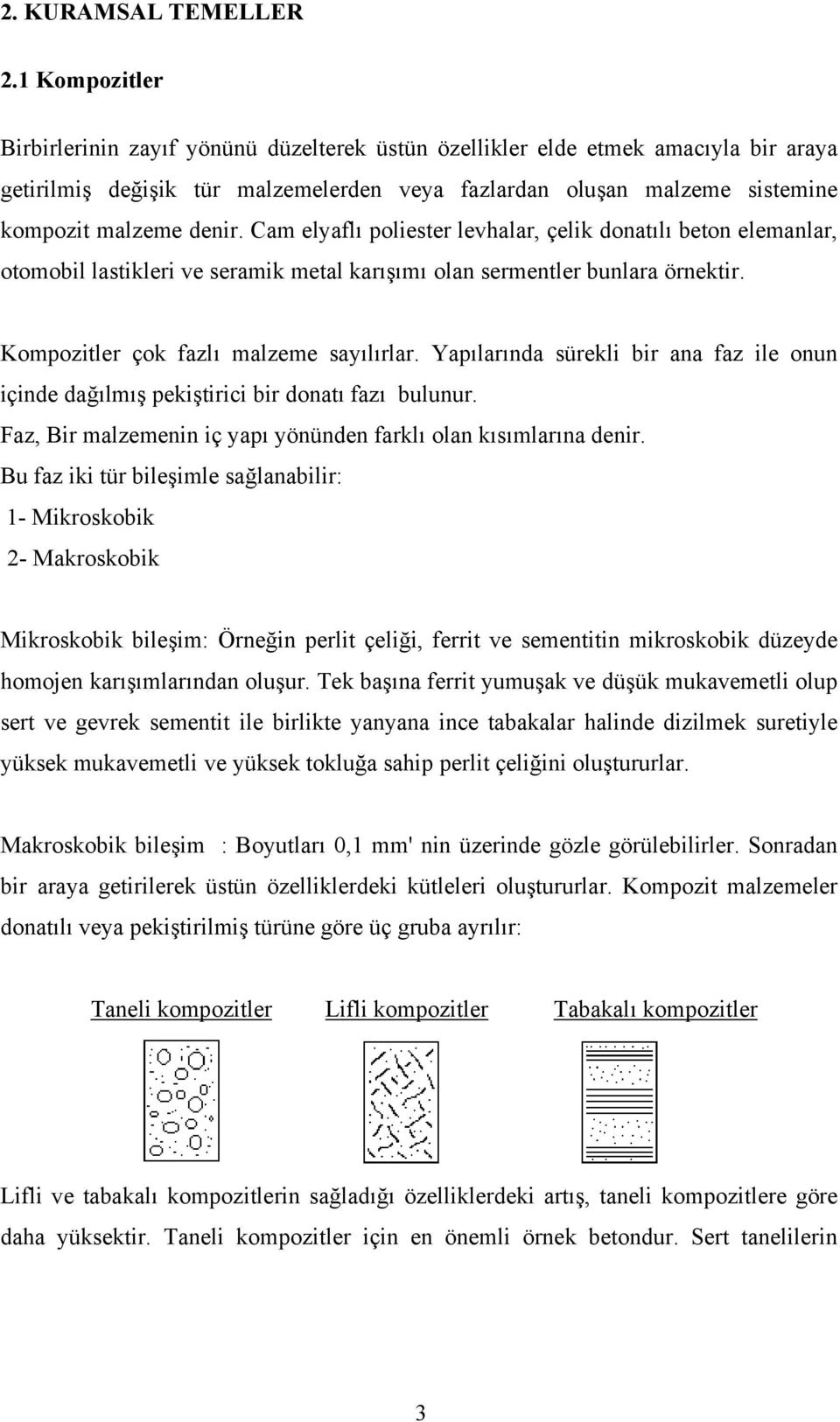 Cam elyaflı poliester levhalar, çelik donatılı beton elemanlar, otomobil lastikleri ve seramik metal karışımı olan sermentler bunlara örnektir. Kompozitler çok fazlı malzeme sayılırlar.