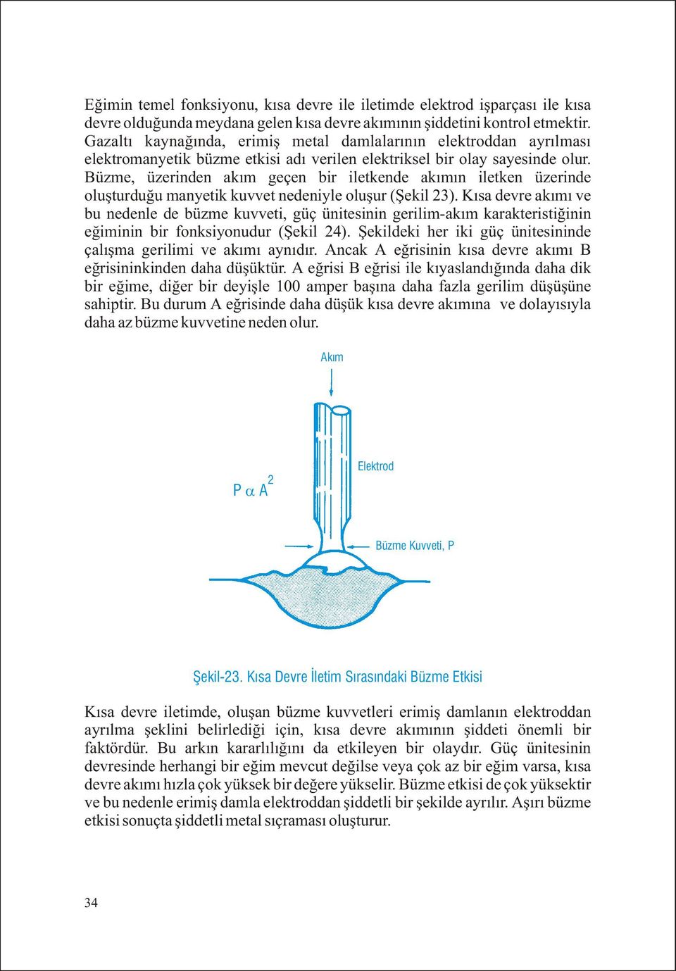 Büzme, üzerinden akým geçen bir iletkende akýmýn iletken üzerinde oluþturduðu manyetik kuvvet nedeniyle oluþur (Þekil 23).