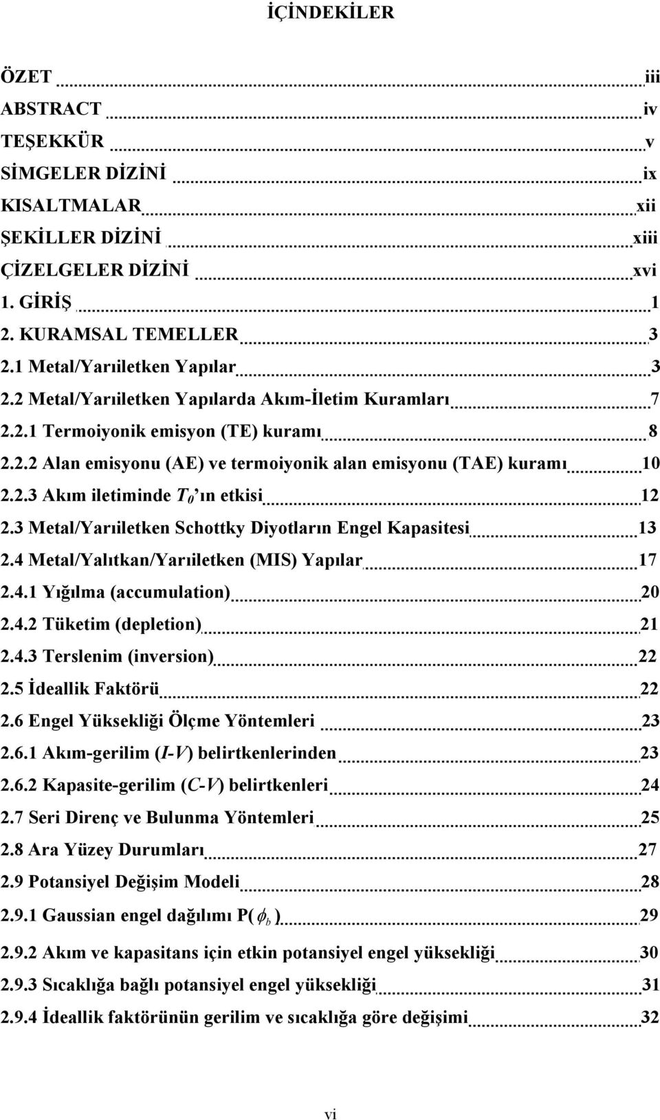 3 Metal/Yarıiletken Schottky Diyotların Engel Kapasitesi 13 2.4 Metal/Yalıtkan/Yarıiletken (MIS) Yapılar 17 2.4.1 Yığılma (accumulation) 20 2.4.2 Tüketim (depletion) 21 2.4.3 Terslenim (inversion) 22 2.