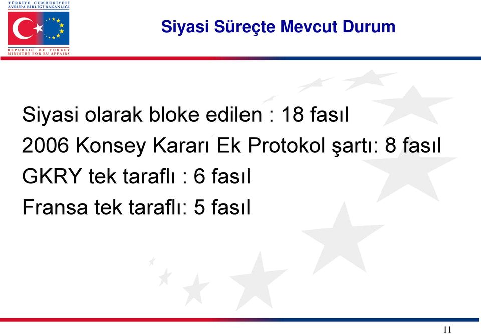 Ek Protokol şartı: 8 fasıl GKRY tek