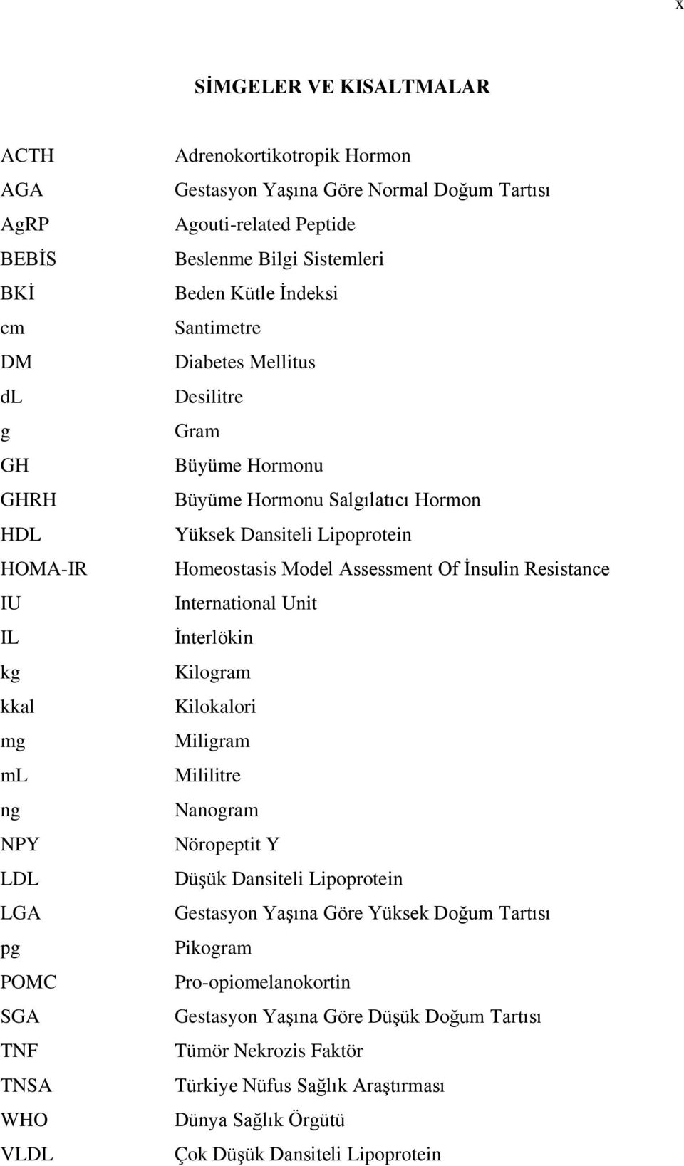 Lipoprotein Homeostasis Model Assessment Of İnsulin Resistance International Unit İnterlökin Kilogram Kilokalori Miligram Mililitre Nanogram Nöropeptit Y Düşük Dansiteli Lipoprotein Gestasyon Yaşına