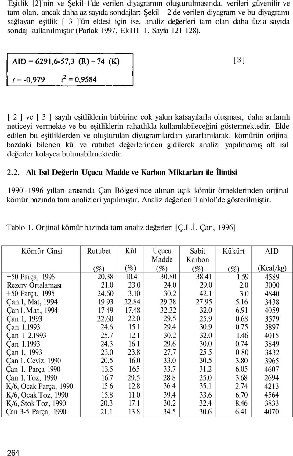 [3] [ 2 ] ve [ 3 ] sayılı eşitliklerin birbirine çok yakın katsayılarla oluşması, daha anlamlı neticeyi vermekte ve bu eşitliklerin rahatlıkla kullanılabileceğini göstermektedir.