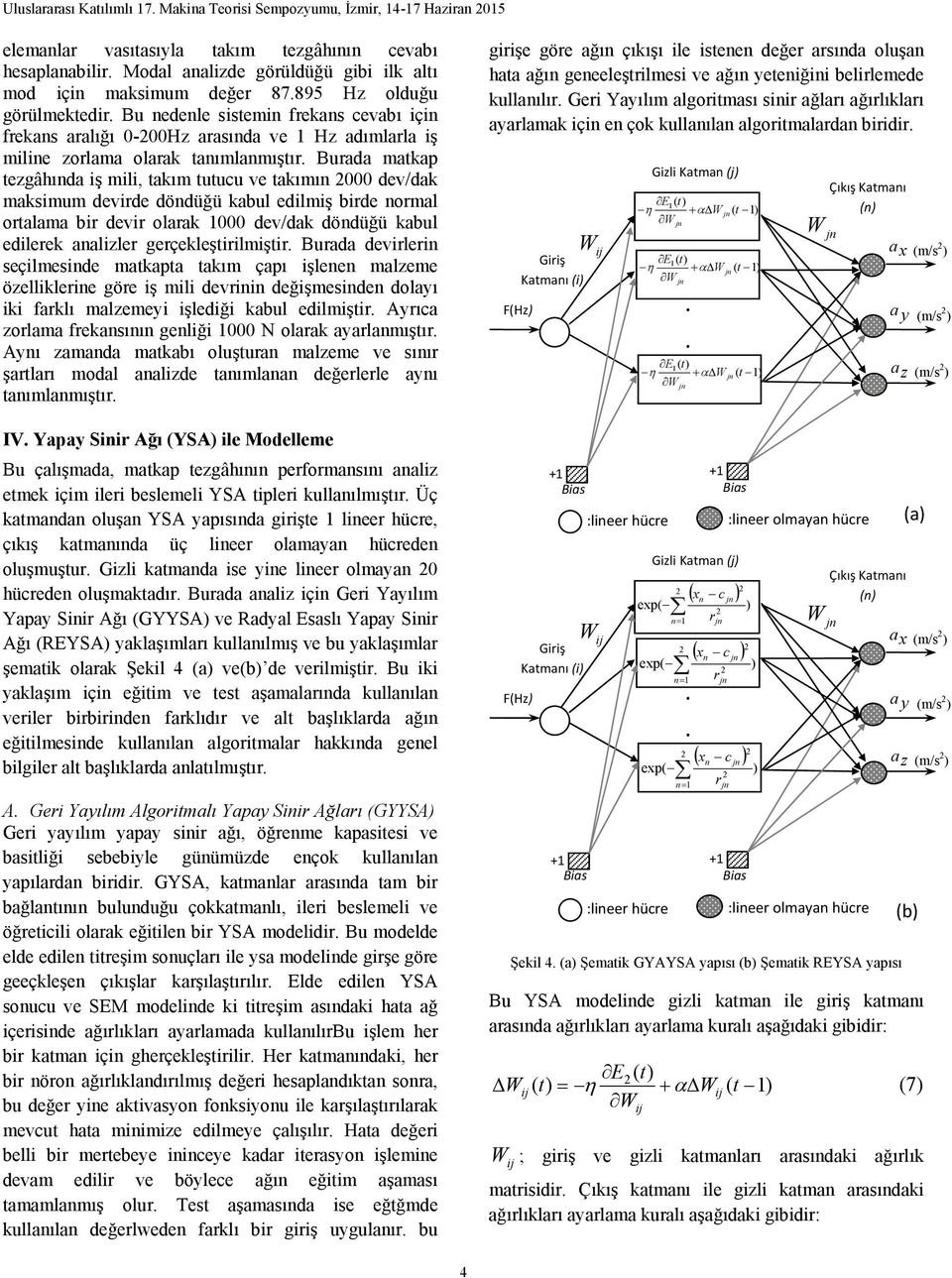 Bu nedenle sistemin frekans cevabı için frekans aralığı 0-00Hz arasında ve 1 Hz adımlarla iş miline zorlama olarak tanımlanmıştır.