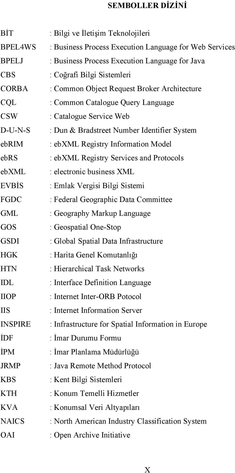 Language : Catalogue Service Web : Dun & Bradstreet Number Identifier System : ebxml Registry Information Model : ebxml Registry Services and Protocols : electronic business XML : Emlak Vergisi Bilgi