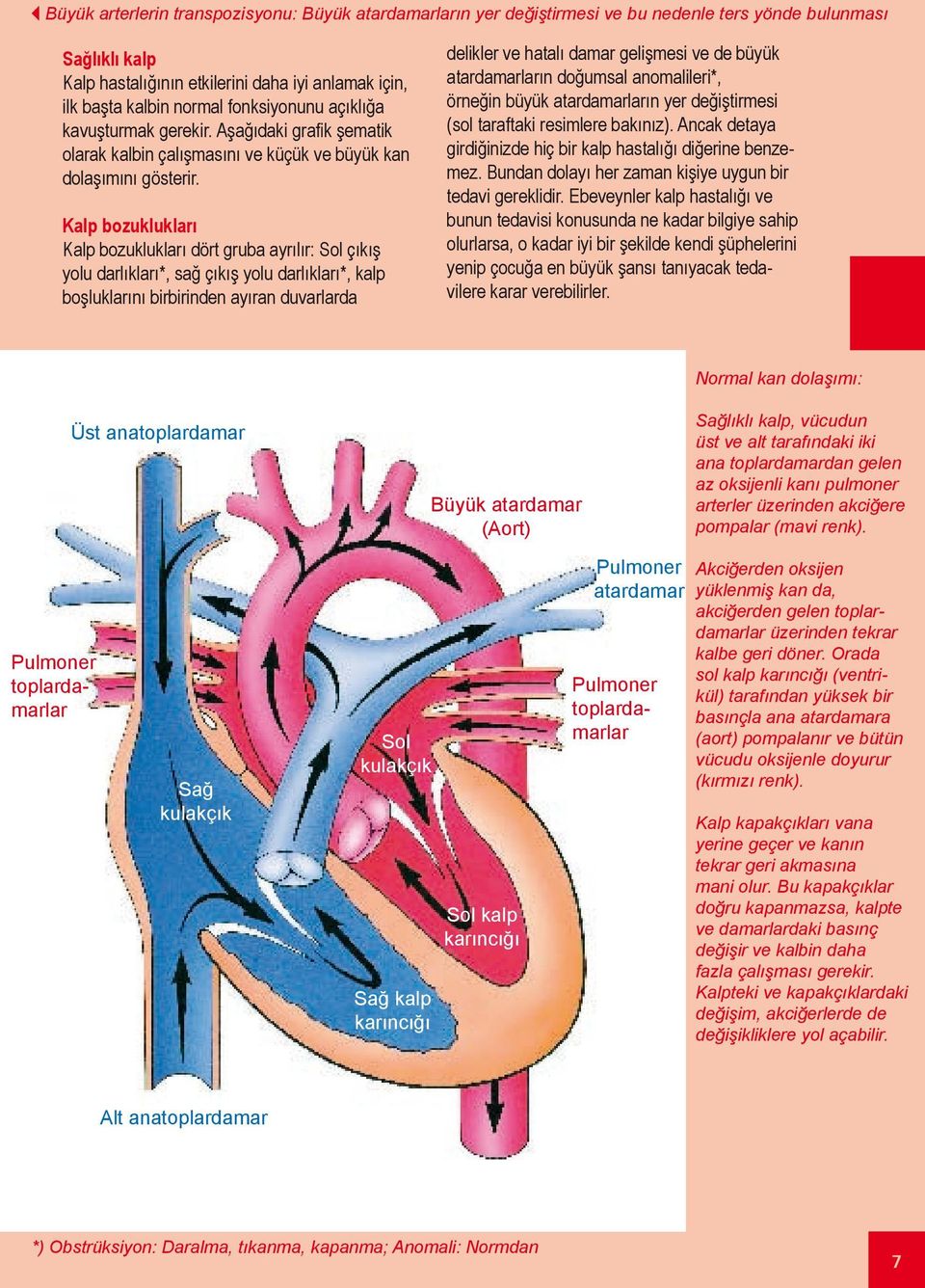 Kalp bozuklukları Kalp bozuklukları dört gruba ayrılır: Sol çıkış yolu darlıkları*, sağ çıkış yolu darlıkları*, kalp boşluklarını birbirinden ayıran duvarlarda delikler ve hatalı damar gelişmesi ve