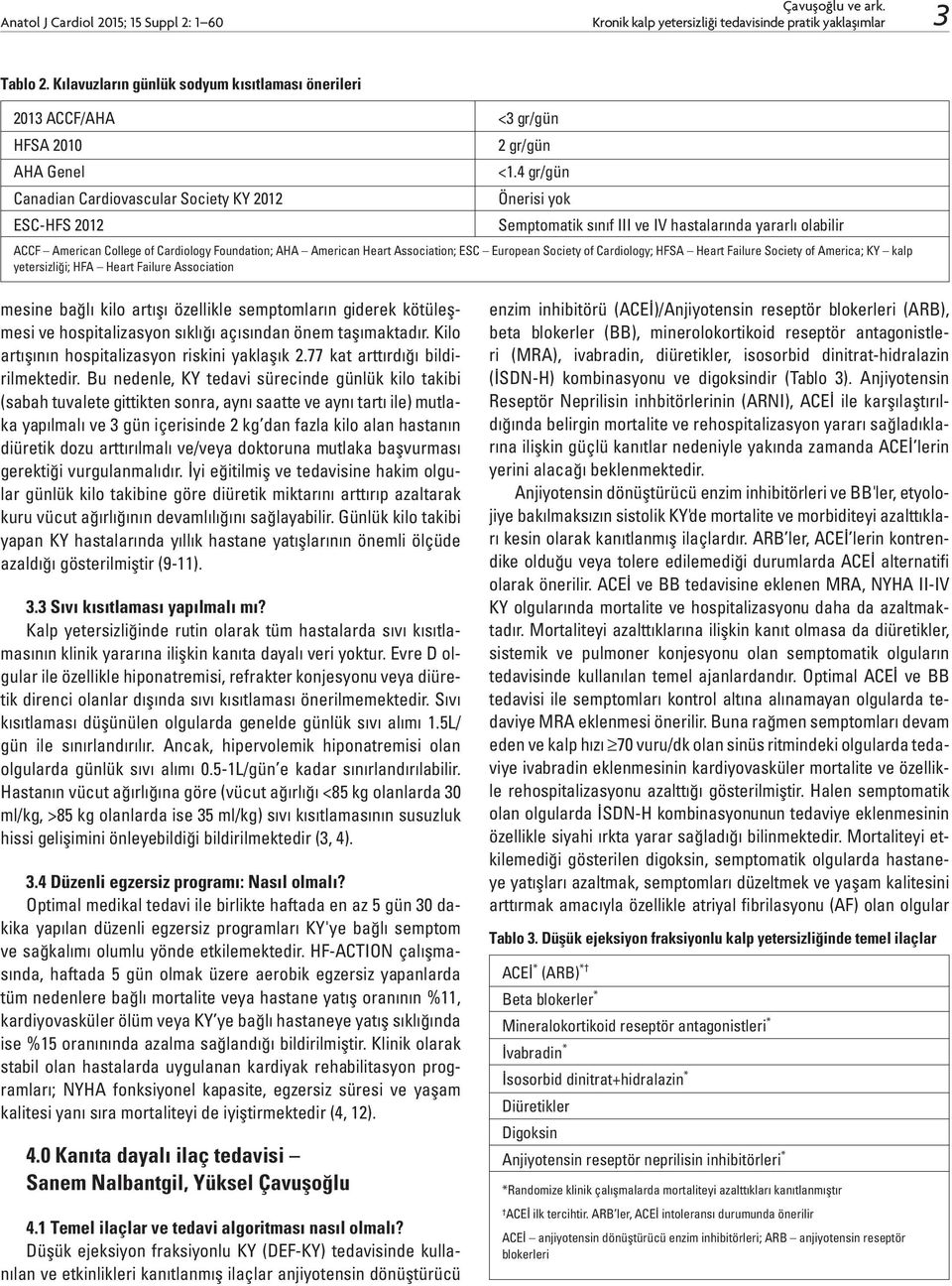 Association; ESC European Society of Cardiology; HFSA Heart Failure Society of America; KY kalp yetersizliği; HFA Heart Failure Association mesine bağlı kilo artışı özellikle semptomların giderek