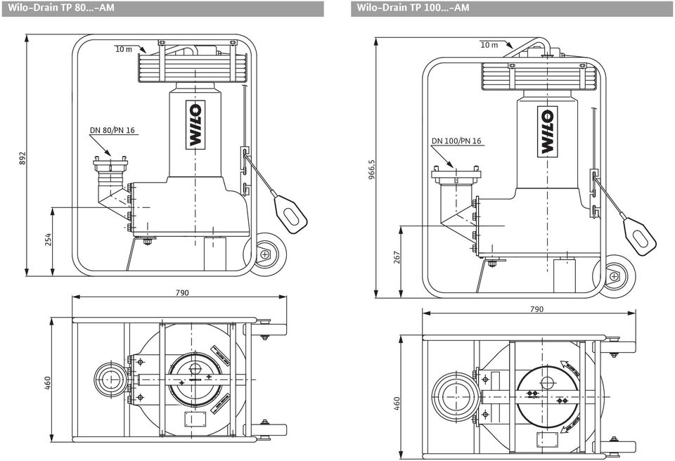 10 m DN 80/PN 16 DN 100/PN