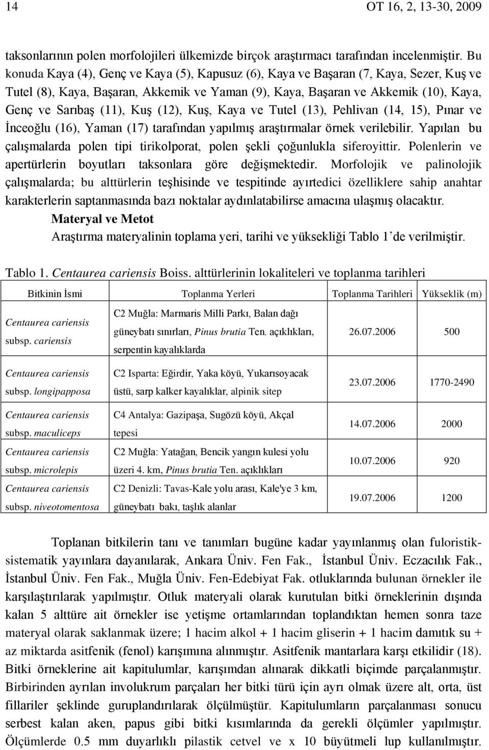 Kuş (12), Kuş, Kaya ve Tutel (13), Pehlivan (14, 15), Pınar ve İnceoğlu (16), Yaman (17) tarafından yapılmış araştırmalar örnek verilebilir.