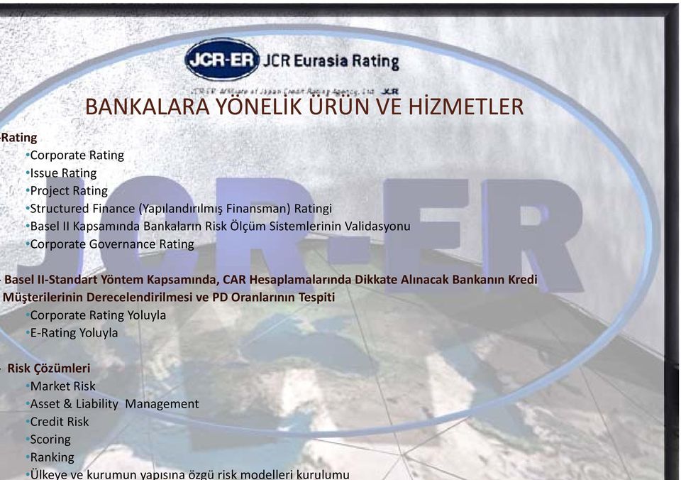 Basel II Kapsamında Bankaların Risk Ölçüm Sistemlerinin Validasyonu Corporate Governance Rating Basel II Standart Yöntem Kapsamında, CAR