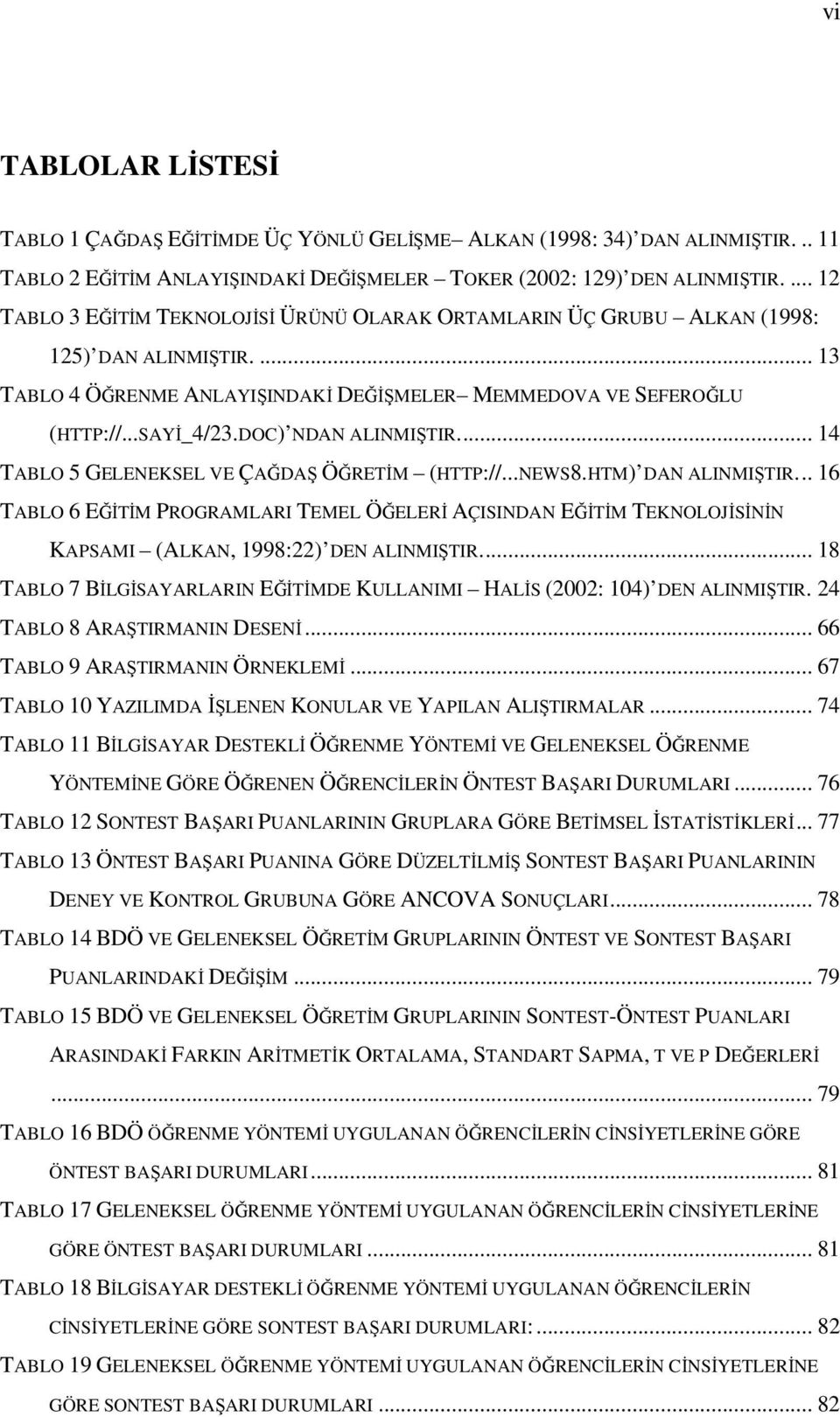 DOC) NDAN ALINMIŞTIR... 14 TABLO 5 GELENEKSEL VE ÇAĞDAŞ ÖĞRETİM (HTTP://...NEWS8.HTM) DAN ALINMIŞTIR.