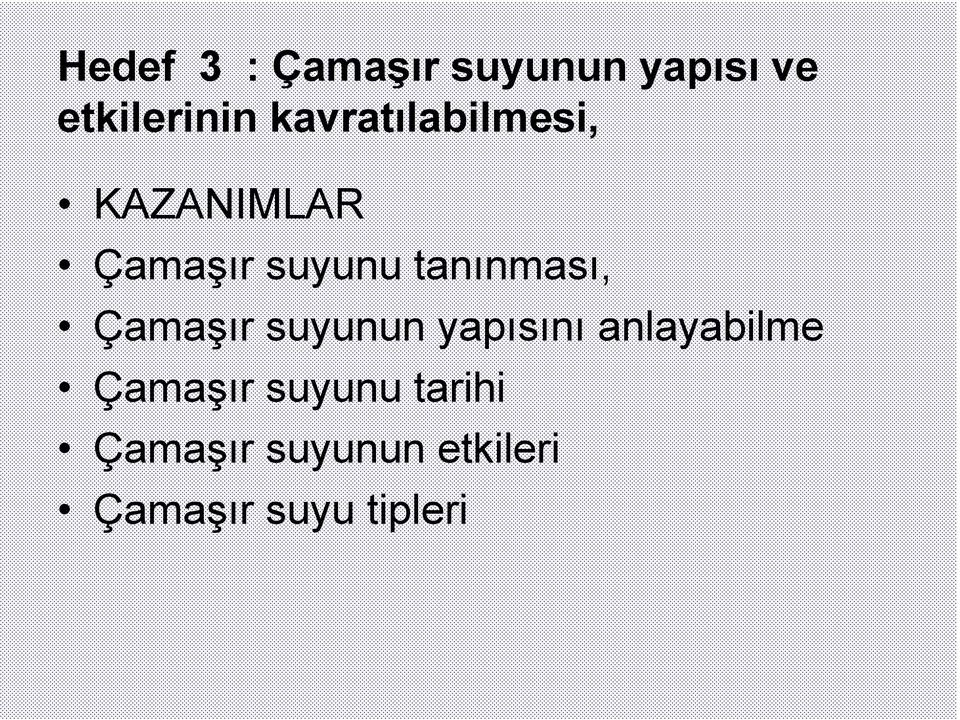 tanınması, Çamaşır suyunun yapısını anlayabilme