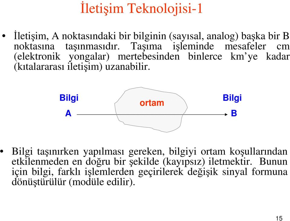 Bilgi A oram Bilgi B Bilgi aşınırken yapılması gereken, bilgiyi oram koşullarından ekilenmeden en doğru bir şekilde