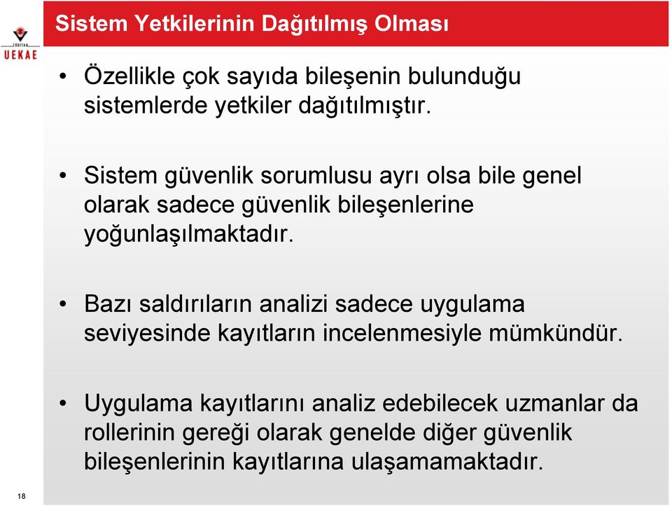 Bazı saldırıların analizi sadece uygulama seviyesinde kayıtların incelenmesiyle mümkündür.