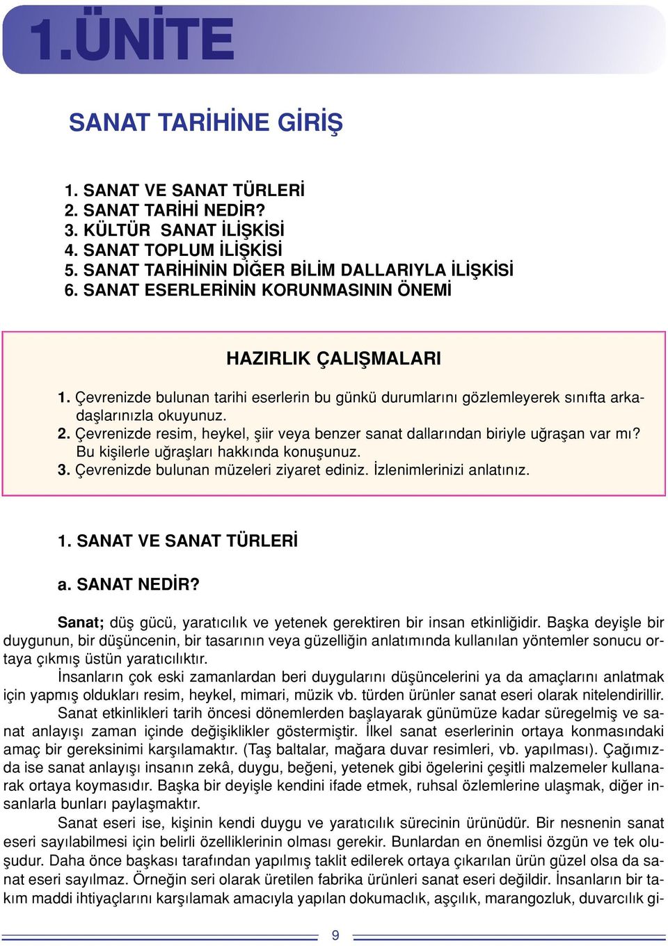 Çevrenizde resim, heykel, fliir veya benzer sanat dallar ndan biriyle u raflan var m? Bu kiflilerle u rafllar hakk nda konuflunuz. 3. Çevrenizde bulunan müzeleri ziyaret ediniz.