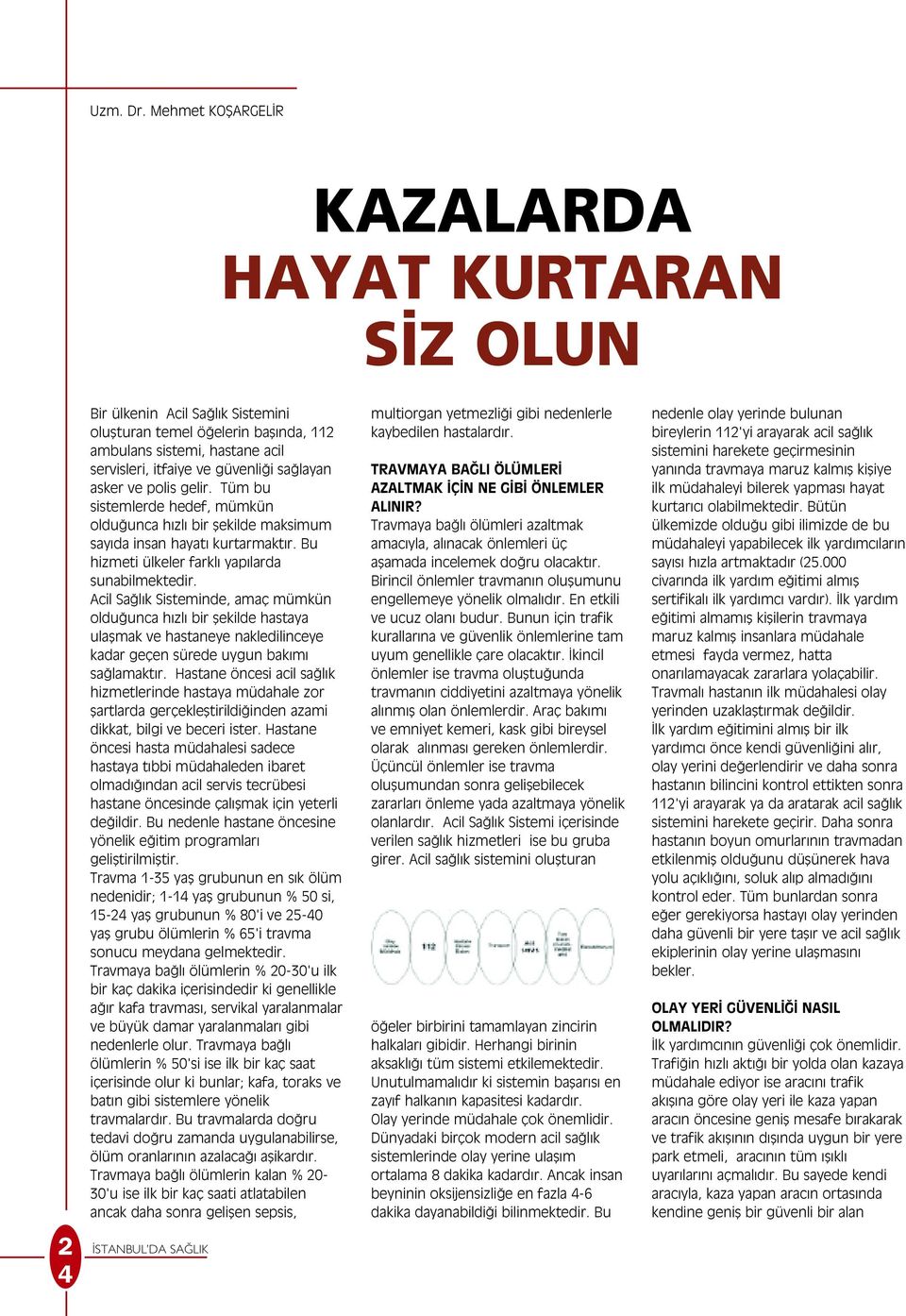 layan asker ve polis gelir. Tüm bu sistemlerde hedef, mümkün oldu unca h zl bir flekilde maksimum say da insan hayat kurtarmakt r. Bu hizmeti ülkeler farkl yap larda sunabilmektedir.