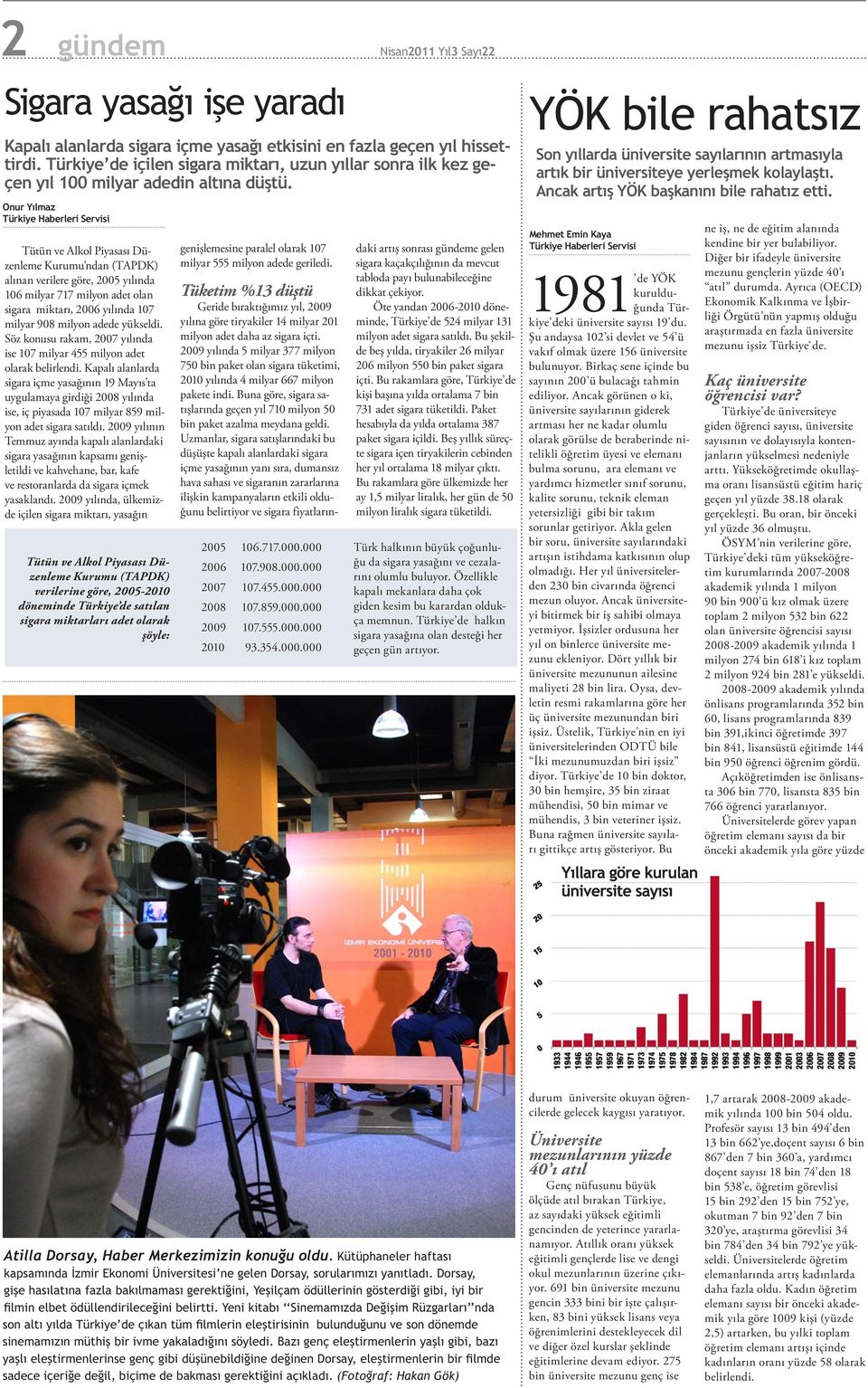 Kapalı alanlarda sigara içme yasağının 19 Mayıs ta uygulamaya girdiği 2008 yılında ise, iç piyasada 107 milyar 859 milyon adet sigara satıldı.