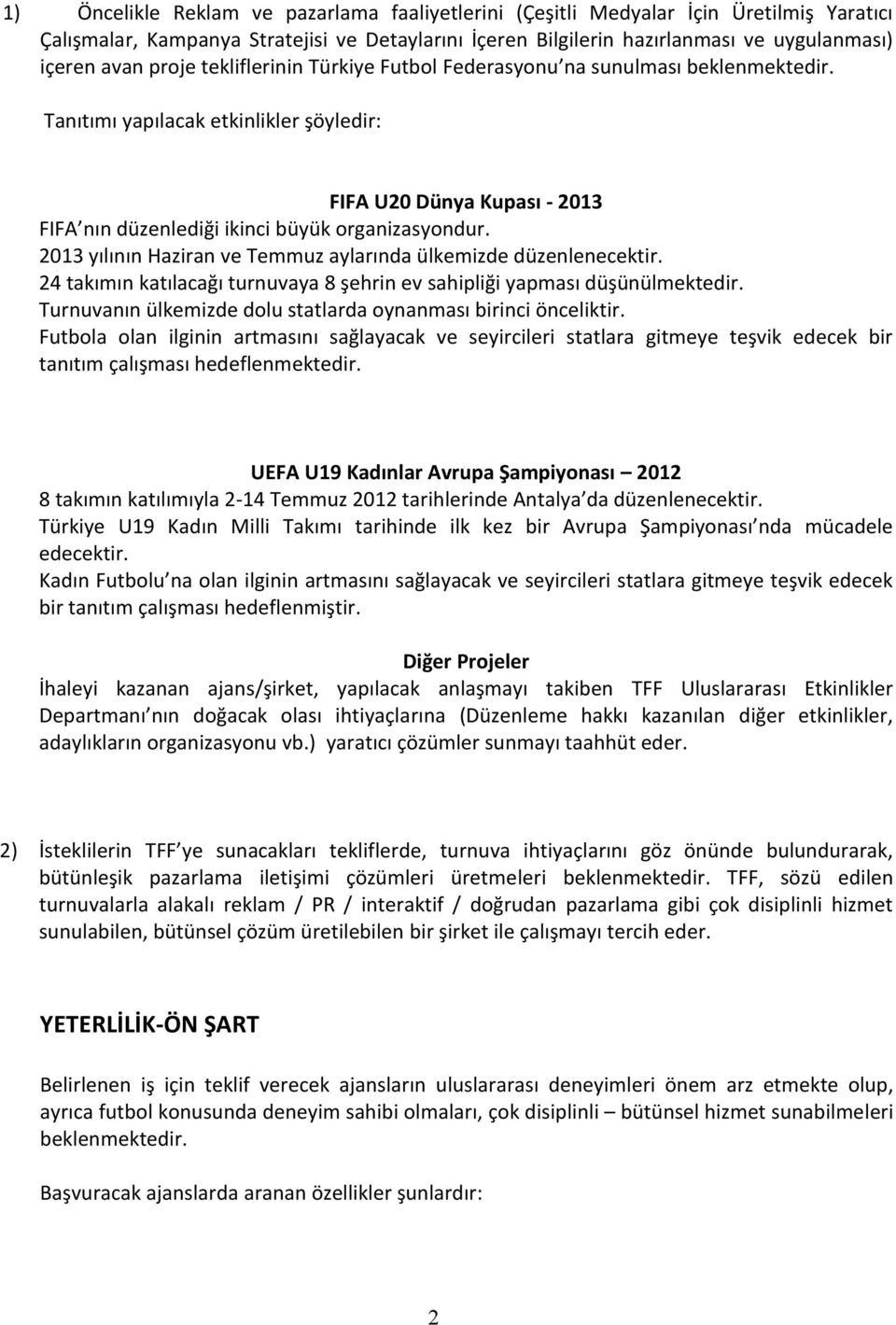 2013 yılının Haziran ve Temmuz aylarında ülkemizde düzenlenecektir. 24 takımın katılacağı turnuvaya 8 şehrin ev sahipliği yapması düşünülmektedir.