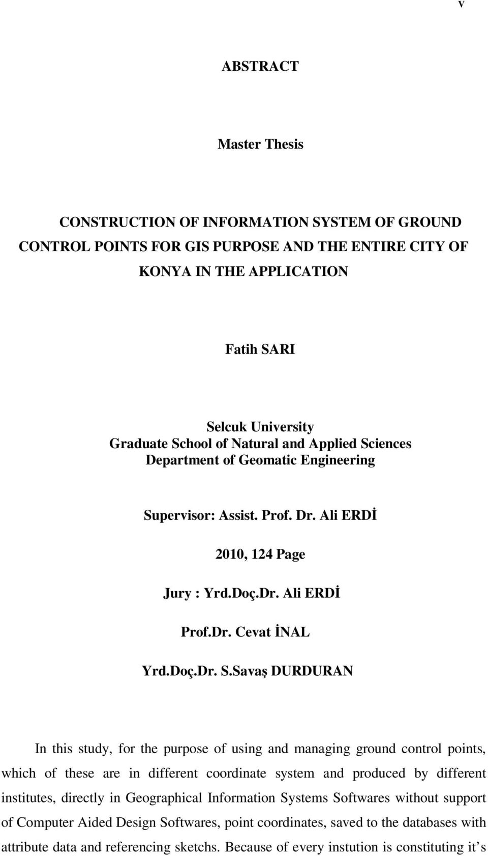 iences Department of Geomatic Engineering Su