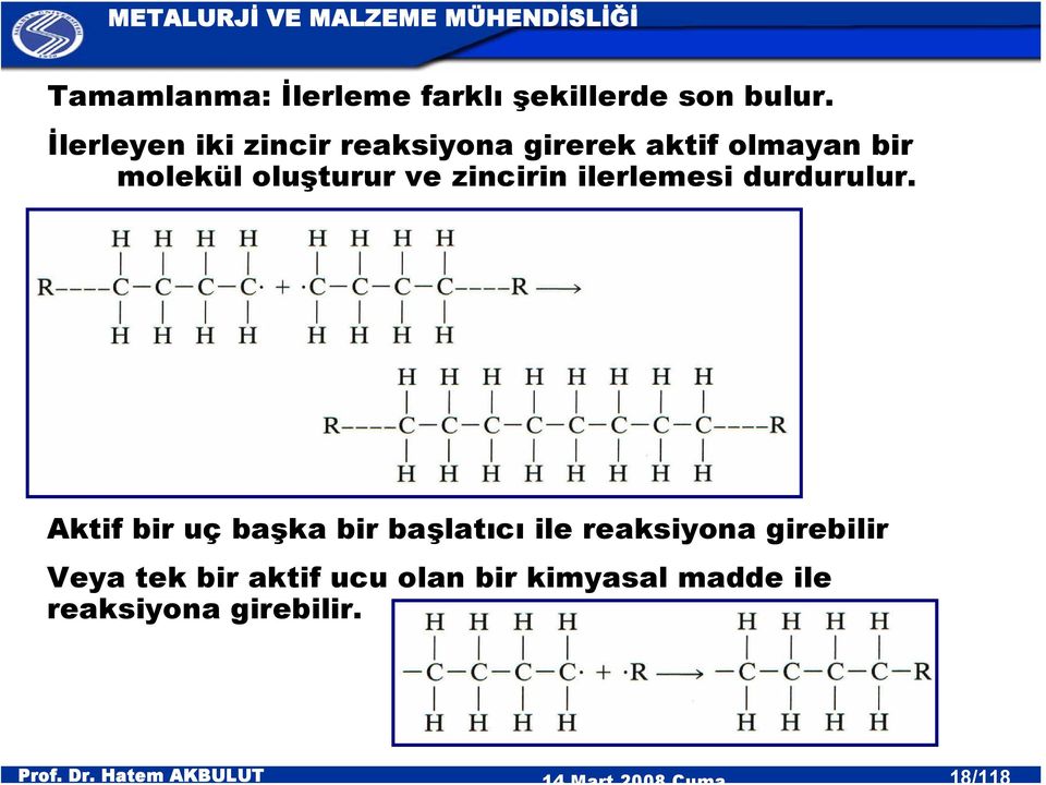 oluşturur ve zincirin ilerlemesi durdurulur.