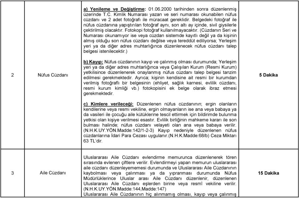 (Cüzdanın Seri ve Numarası okunamıyor ise veya cüzdan sistemde kayıtlı değil ya da kişinin almış olduğu son nüfus cüzdanı değilse veya tereddüt ediliyorsa; Yerleşim yeri ya da diğer adres