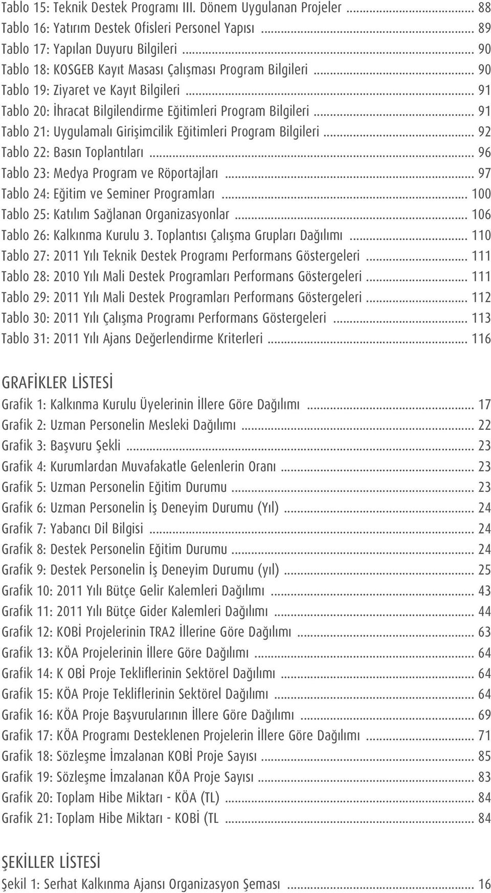 .. 91 Tablo 21: Uygulamalı Girişimcilik Eğitimleri Program Bilgileri... 92 Tablo 22: Basın Toplantıları... 96 Tablo 23: Medya Program ve Röportajları... 97 Tablo 24: Eğitim ve Seminer Programları.