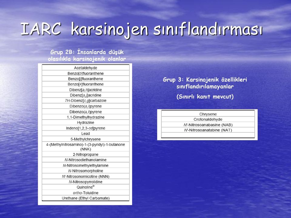 olanlar Grup 3: Karsinojenik özellikleri