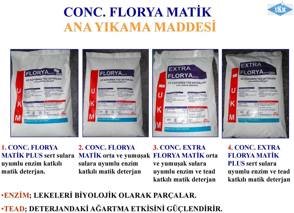 EXTRA FLORYA MATİK orta ve yumuşak sulara uyumlu enzim ve tead katkılı matik deterjan 4. CONC.