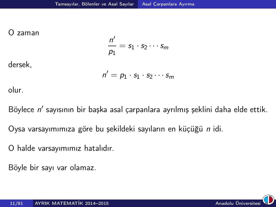 çarpanlara ayrılmış şeklini daha elde ettik.