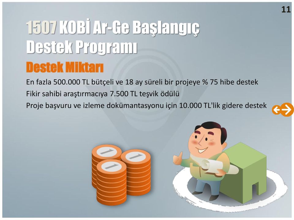 000 TL bütçeli ve 18 ay süreli bir projeye % 75 hibe destek