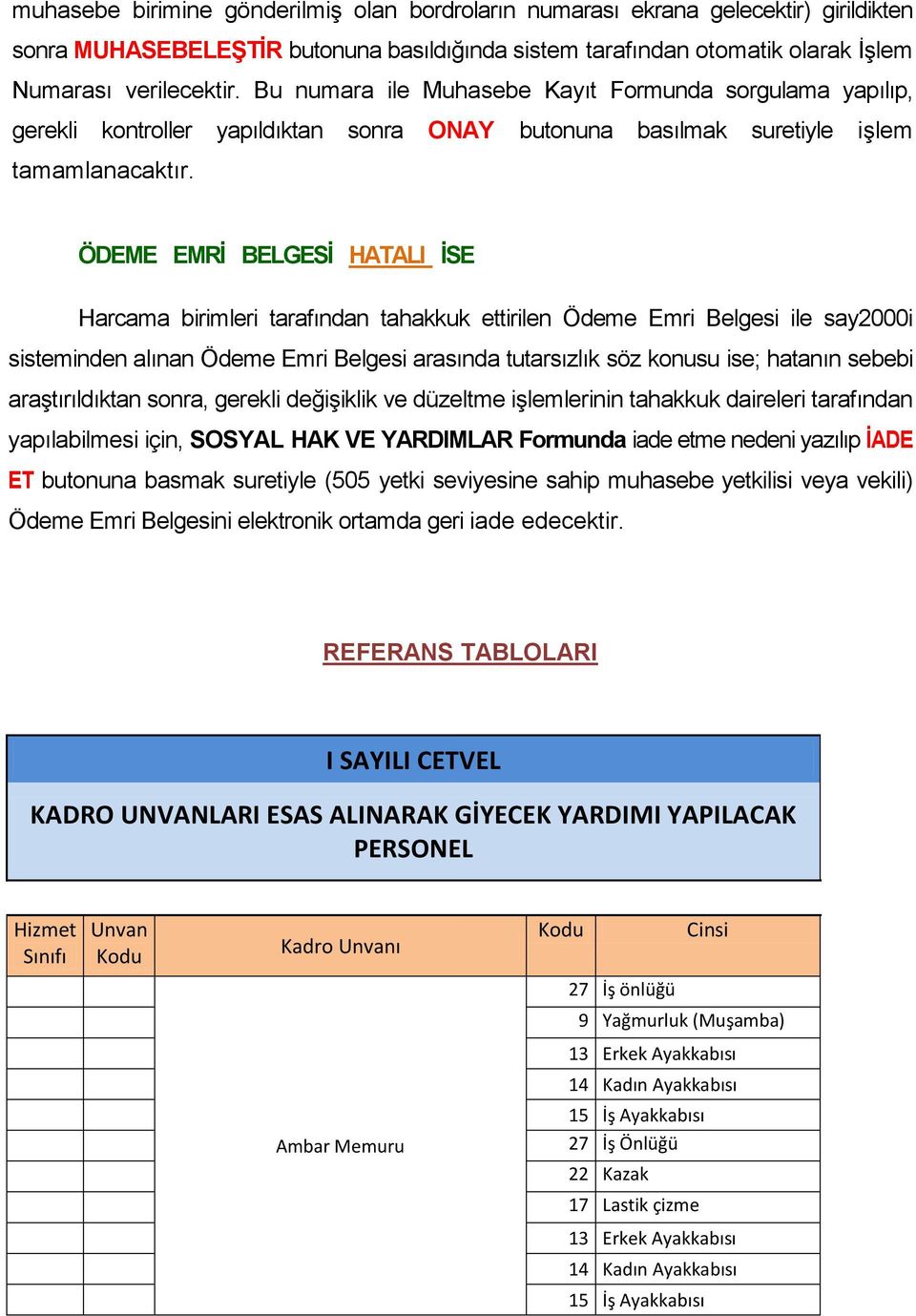 ÖDEME EMRİ BELGESİ HATALI İSE Harcama birimleri tarafından tahakkuk ettirilen Ödeme Emri Belgesi ile say2000i sisteminden alınan Ödeme Emri Belgesi arasında tutarsızlık söz konusu ise; hatanın sebebi