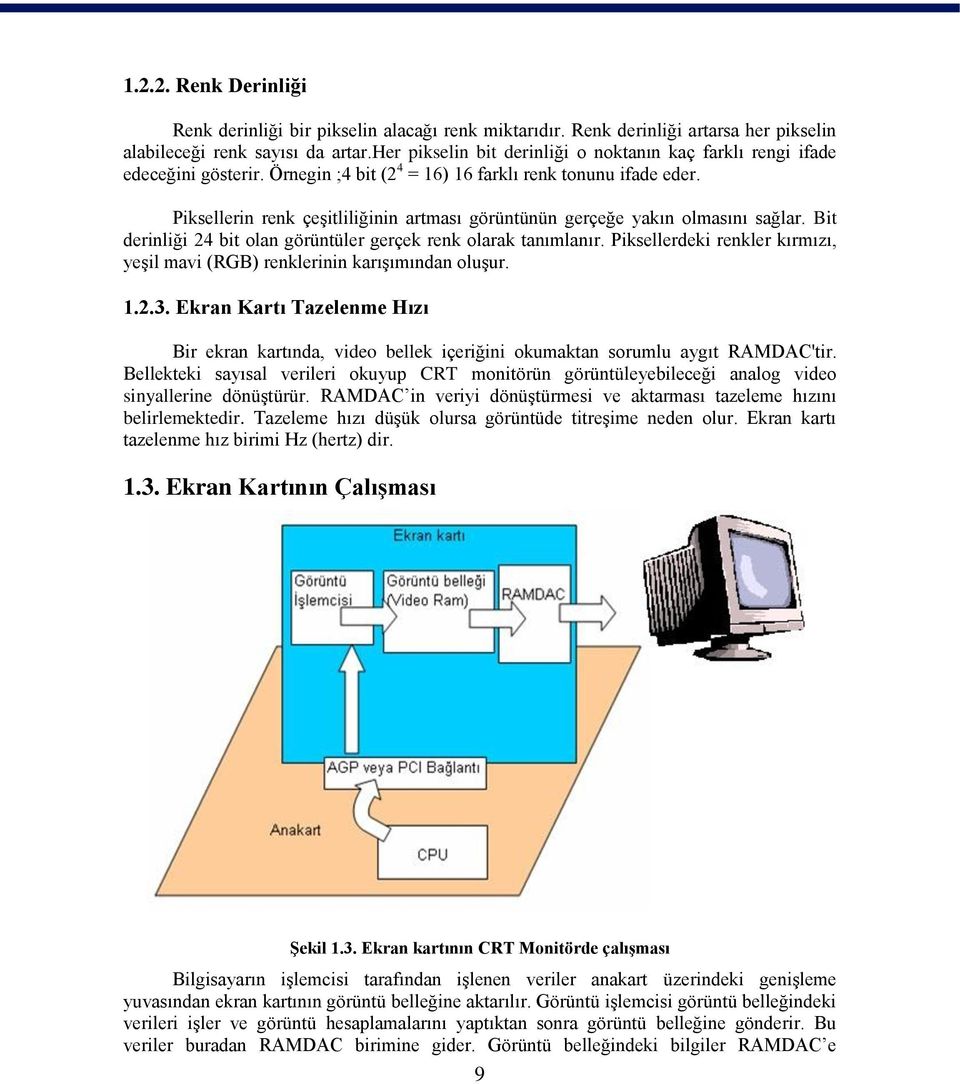 Piksellerin renk çeşitliliğinin artması görüntünün gerçeğe yakın olmasını sağlar. Bit derinliği 24 bit olan görüntüler gerçek renk olarak tanımlanır.