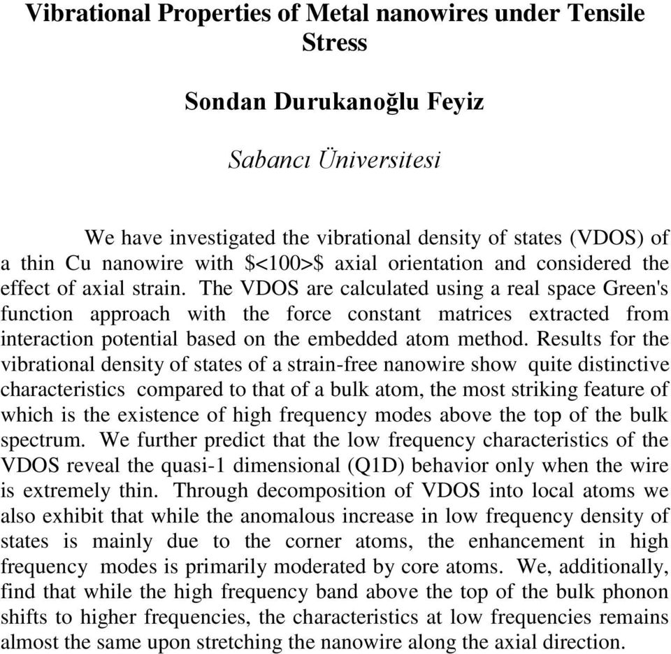 The VDOS are calculated using a real space Green's function approach with the force constant matrices extracted from interaction potential based on the embedded atom method.