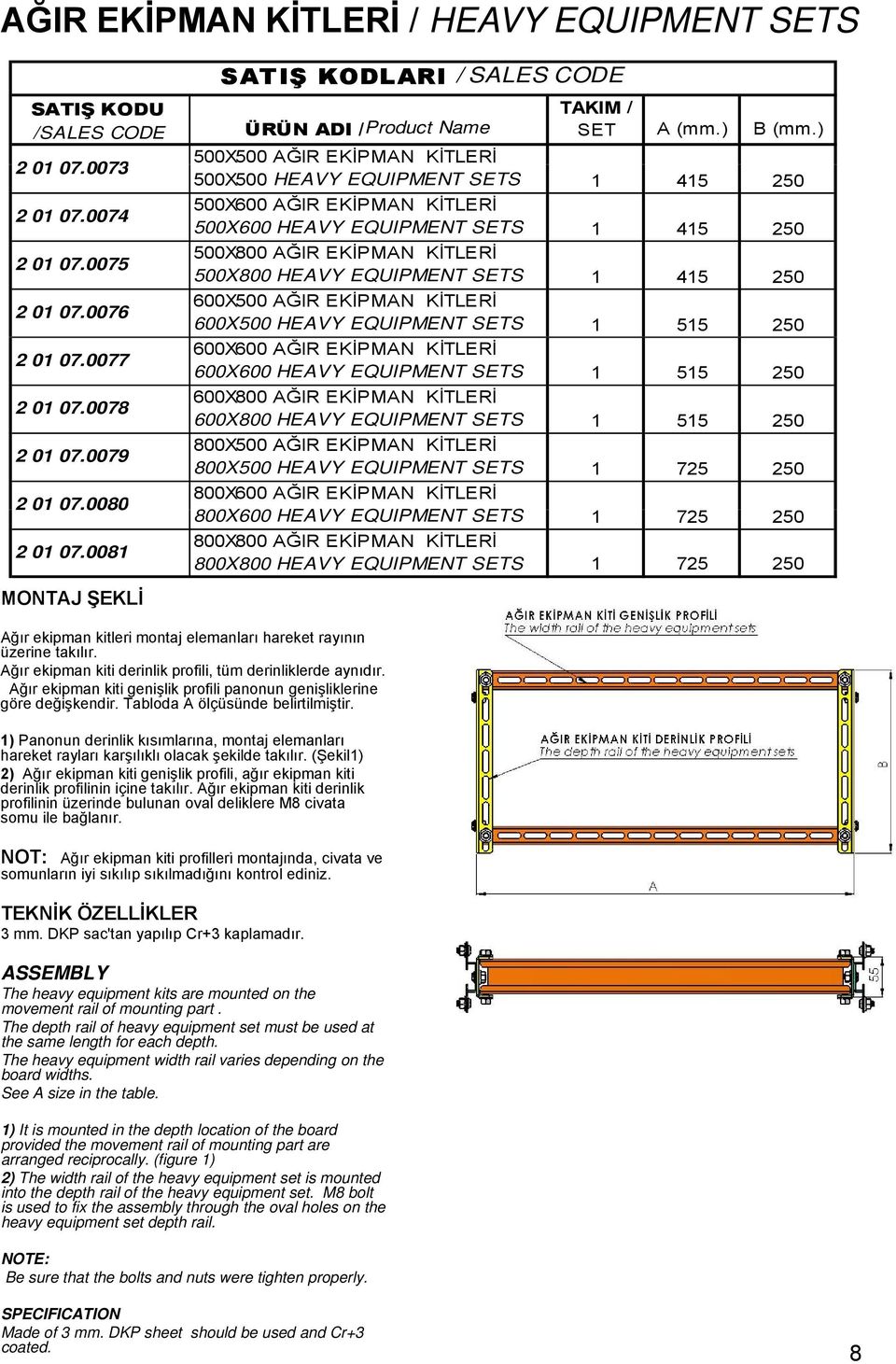 ) 500X500 AĞIR EKİPMAN KİTLERİ 500X500 HEAVY EQUIPMENT SETS 1 415 250 500X600 AĞIR EKİPMAN KİTLERİ 500X600 HEAVY EQUIPMENT SETS 1 415 250 500X800 AĞIR EKİPMAN KİTLERİ 500X800 HEAVY EQUIPMENT SETS 1