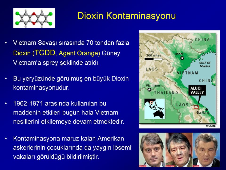 1962-1971 arasında kullanılan bu maddenin etkileri bugün hala Vietnam nesillerini etkilemeye devam