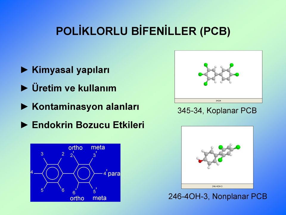 Etkileri 345-34, Koplanar PCB 3 2 ortho 2' meta 3' 4