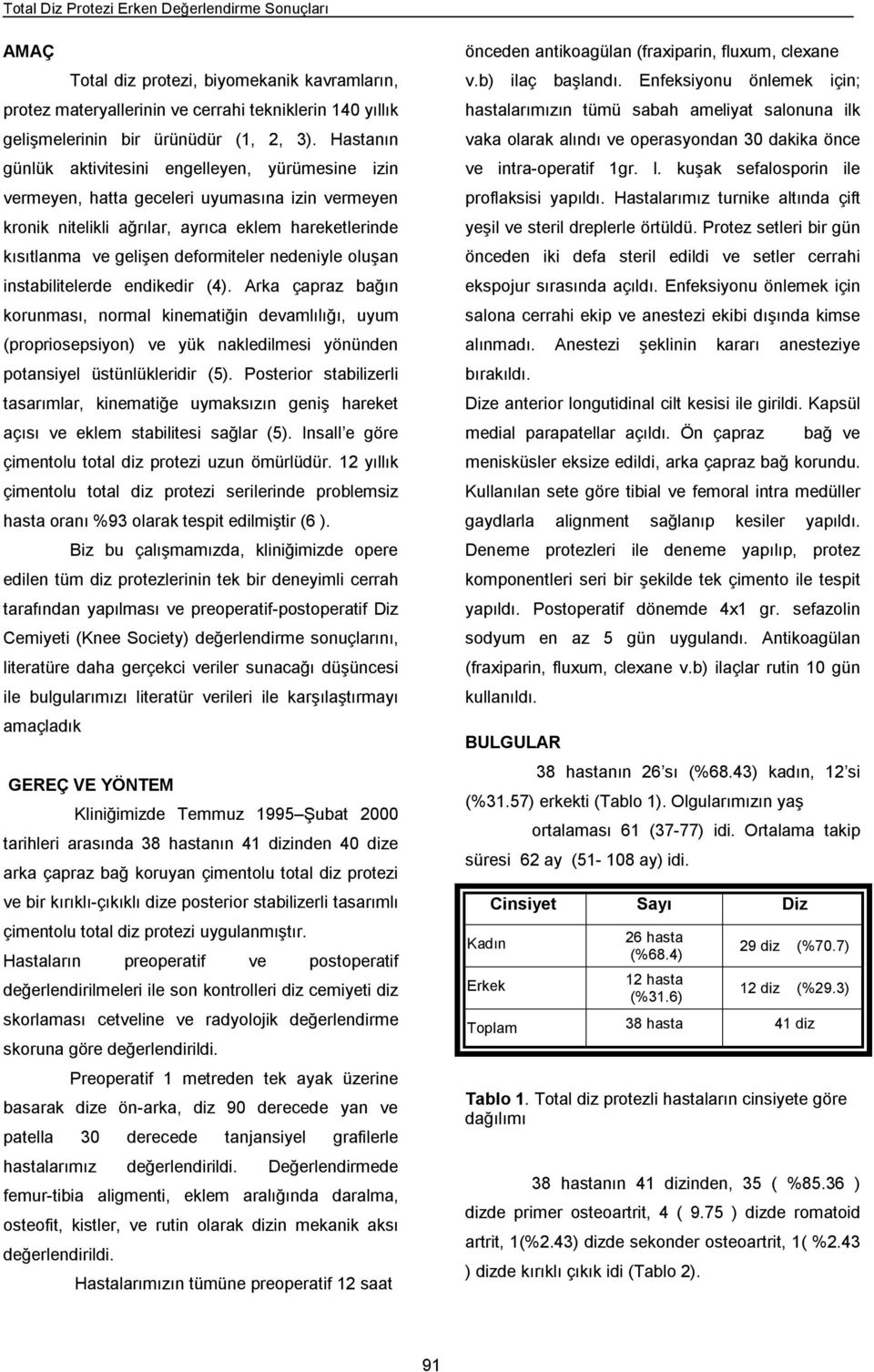 nedeniyle oluşan instabilitelerde endikedir (4). Arka çapraz bağın korunması, normal kinematiğin devamlılığı, uyum (propriosepsiyon) ve yük nakledilmesi yönünden potansiyel üstünlükleridir (5).