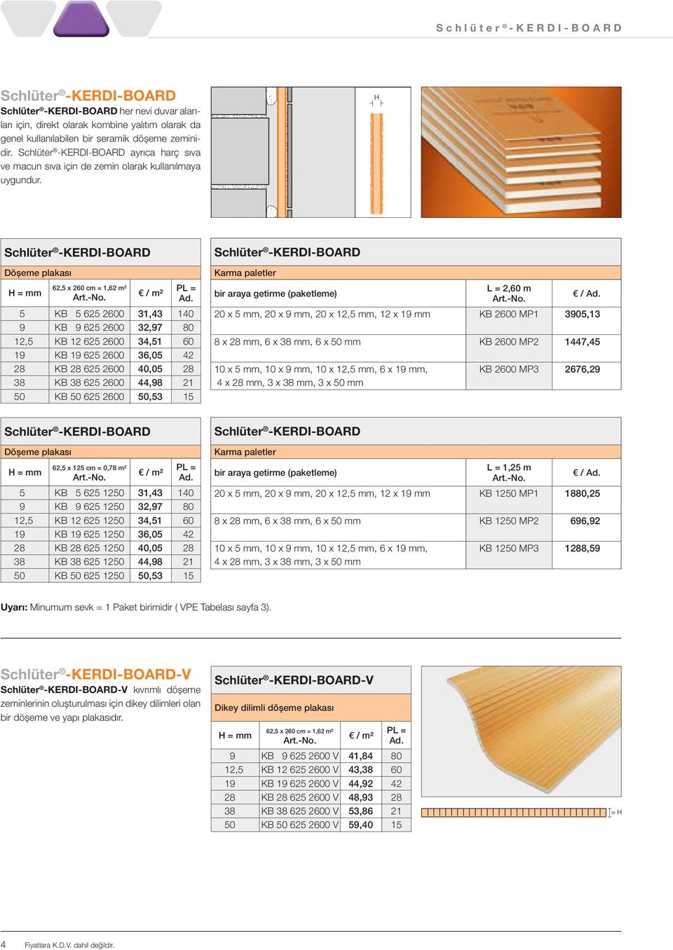 2600 44,98 21 50 KB 50 625 2600 50,53 15 Karma paletler bir araya getirme (paketleme) L = 2,60 m / 20 x 5 mm, 20 x 9 mm, 20 x 12,5 mm, 12 x 19 mm KB 2600 MP1 3905,13 8 x 28 mm, 6 x 38 mm, 6 x 50 mm