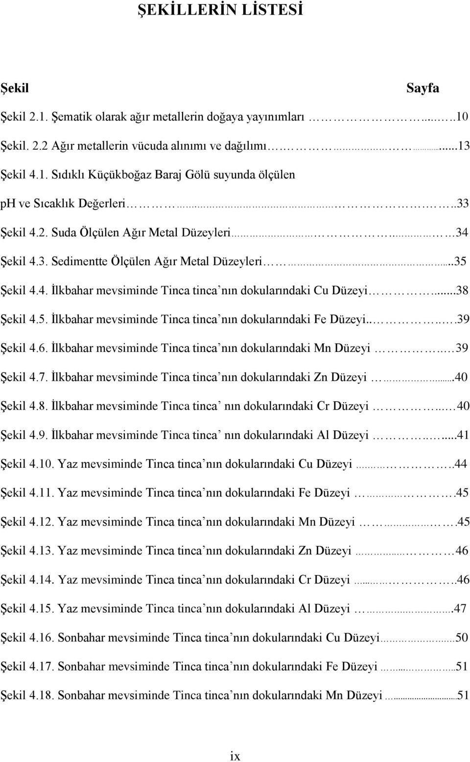 ....39 Şekil 4.6. İlkbahar mevsiminde Tinca tinca nın dokularındaki Mn Düzeyi.. 39 Şekil 4.7. İlkbahar mevsiminde Tinca tinca nın dokularındaki Zn Düzeyi...40 Şekil 4.8.