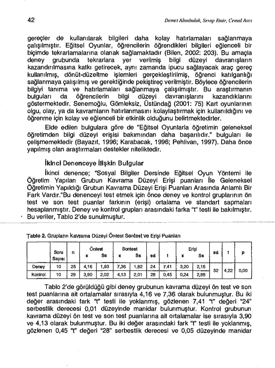 Bu amaçla deney grubunda tekrarlara yer verilmiş bilgi düzeyi davranışların kazandırılmasına katkı getirecek, aynı zamanda ipucu sağlayacak araç gereç kullanılmış, dönüt-düzeltme işlemleri