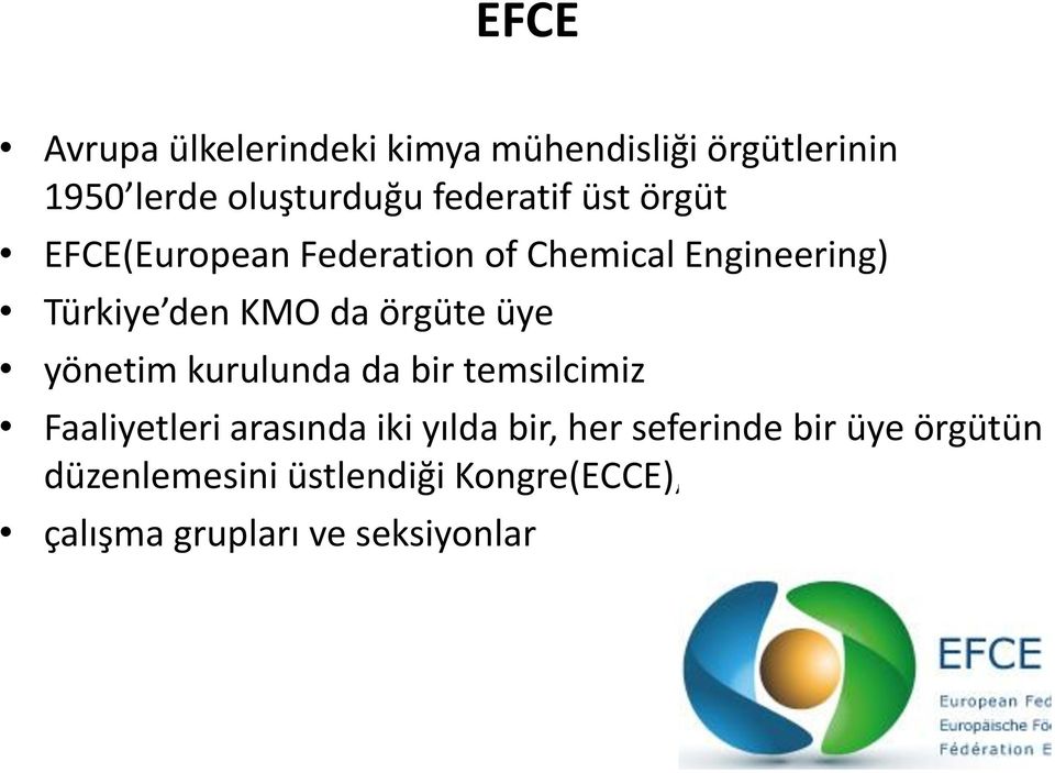 örgüte üye yönetim kurulunda da bir temsilcimiz Faaliyetleri arasında iki yılda bir, her