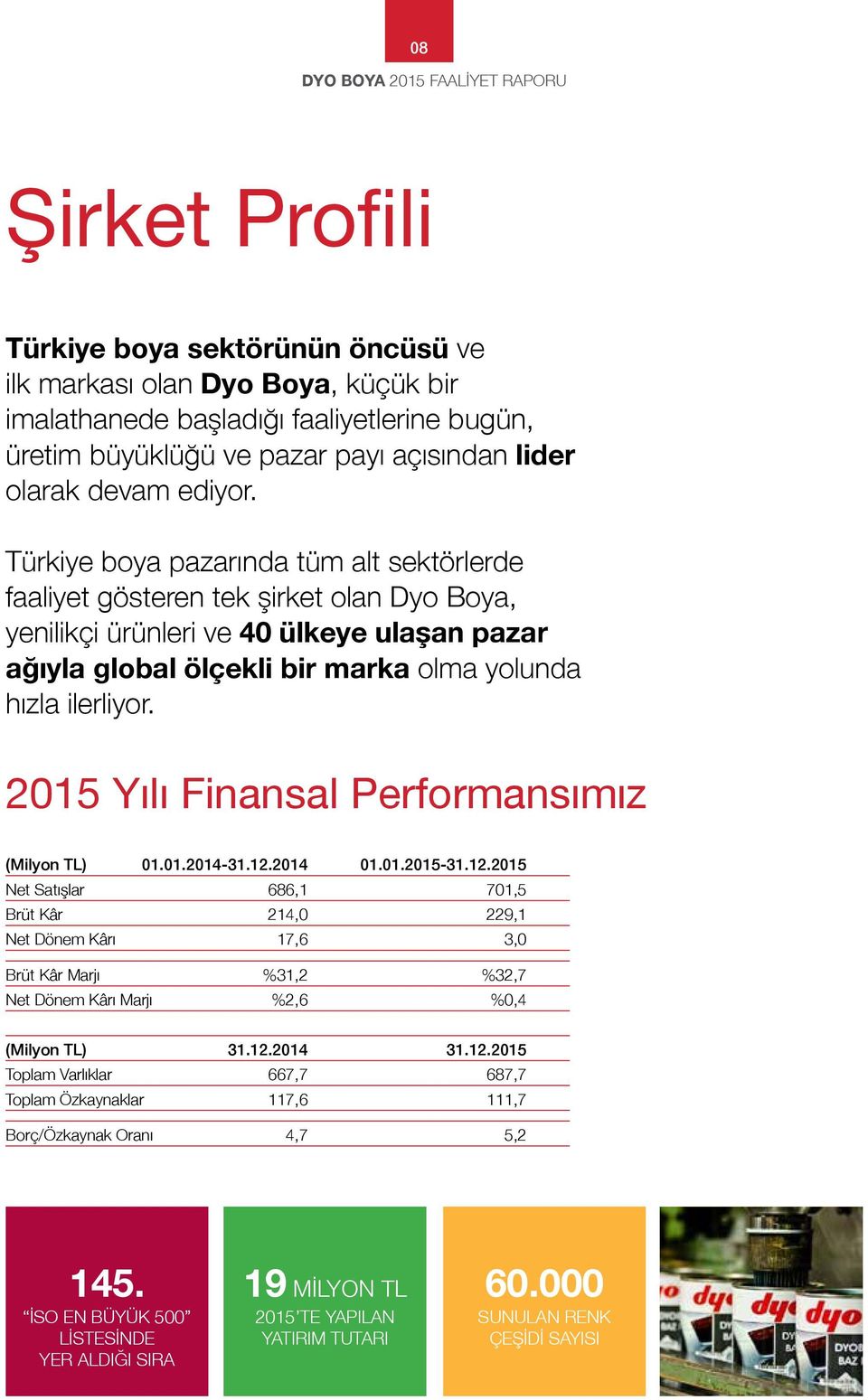 Türkiye boya pazarında tüm alt sektörlerde faaliyet gösteren tek şirket olan Dyo Boya, yenilikçi ürünleri ve 40 ülkeye ulaşan pazar ağıyla global ölçekli bir marka olma yolunda hızla ilerliyor.