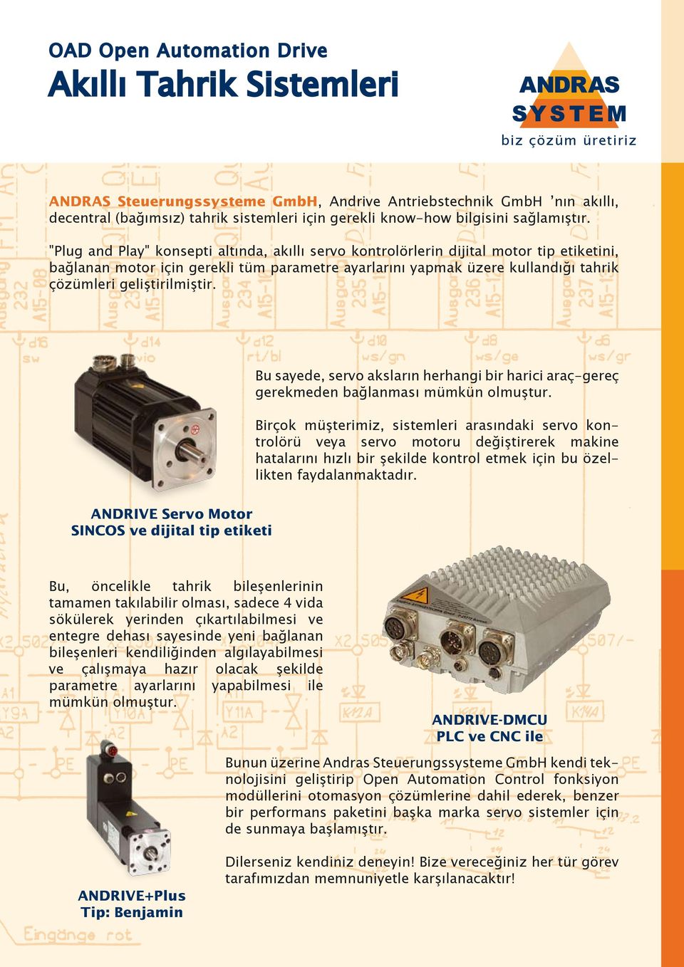 "Plug and Play" konsepti altında, akıllı servo kontrolörlerin dijital motor tip etiketini, bağlanan motor için gerekli tüm parametre ayarlarını yapmak üzere kullandığı tahrik çözümleri