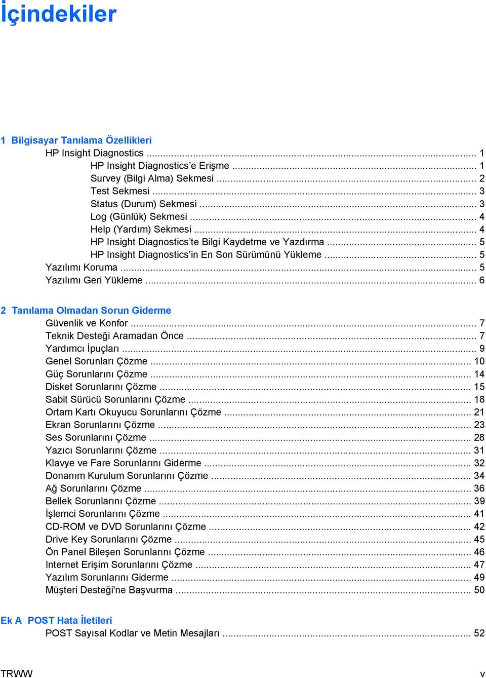 .. 5 Yazılımı Geri Yükleme... 6 2 Tanılama Olmadan Sorun Giderme Güvenlik ve Konfor... 7 Teknik Desteği Aramadan Önce... 7 Yardımcı İpuçları... 9 Genel Sorunları Çözme... 10 Güç Sorunlarını Çözme.