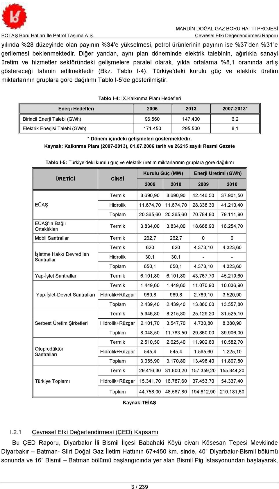 (Bkz. Tablo I-4). Türkiye deki kurulu güç ve elektrik üretim miktarlarının gruplara göre dağılımı Tablo I-5 de gösterilmiştir. Tablo I-4: IX.