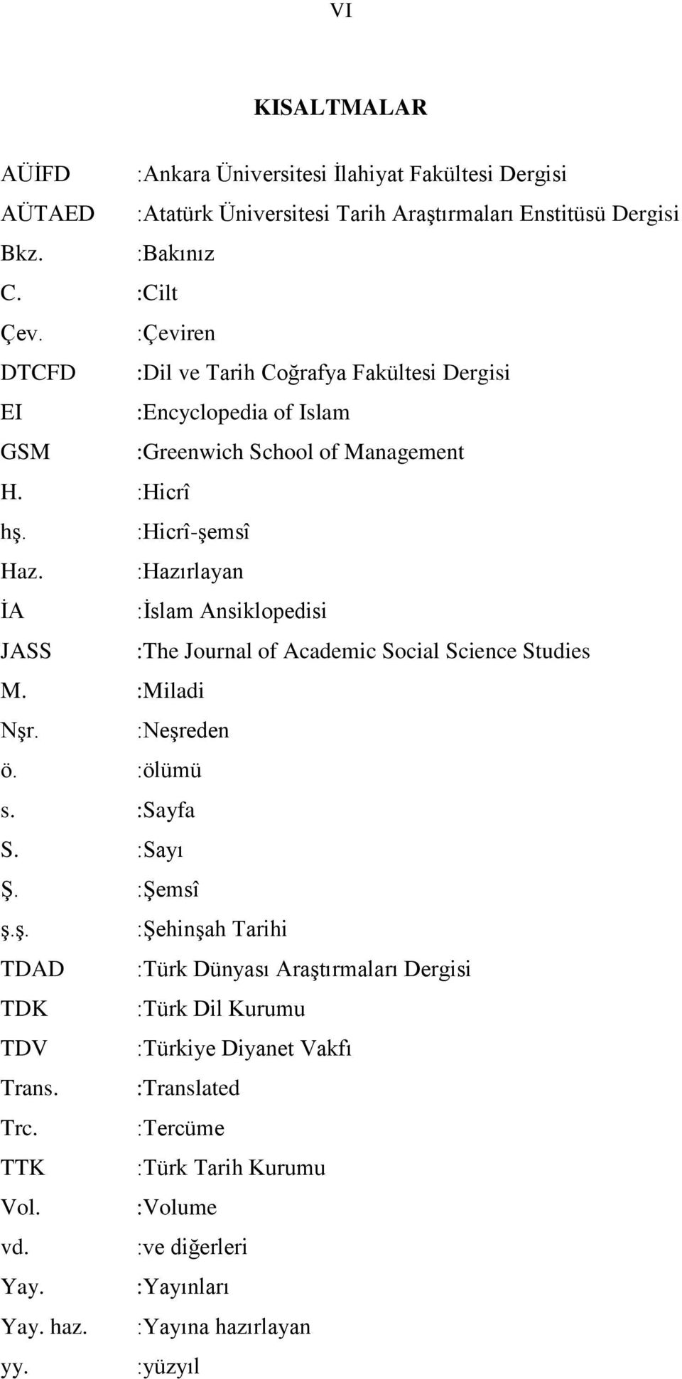 :Hazırlayan İA :İslam Ansiklopedisi JASS :The Journal of Academic Social Science Studies M. :Miladi Nşr