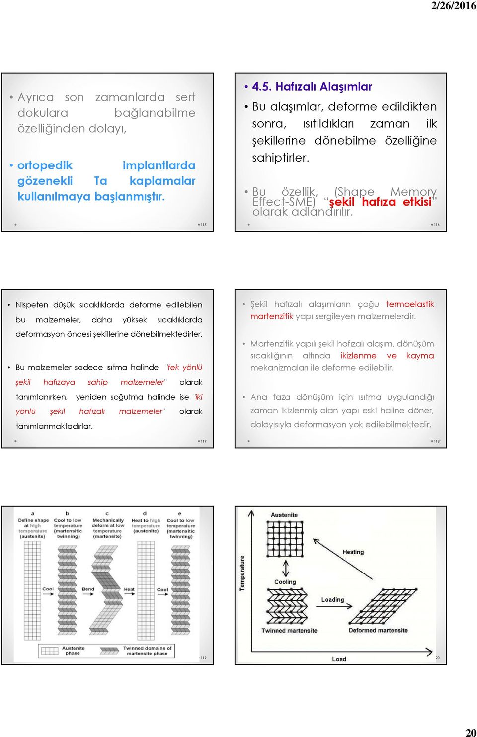 Bu özellik, (Shape Memory Effect-SME) şekil hafıza etkisi olarak adlandırılır.