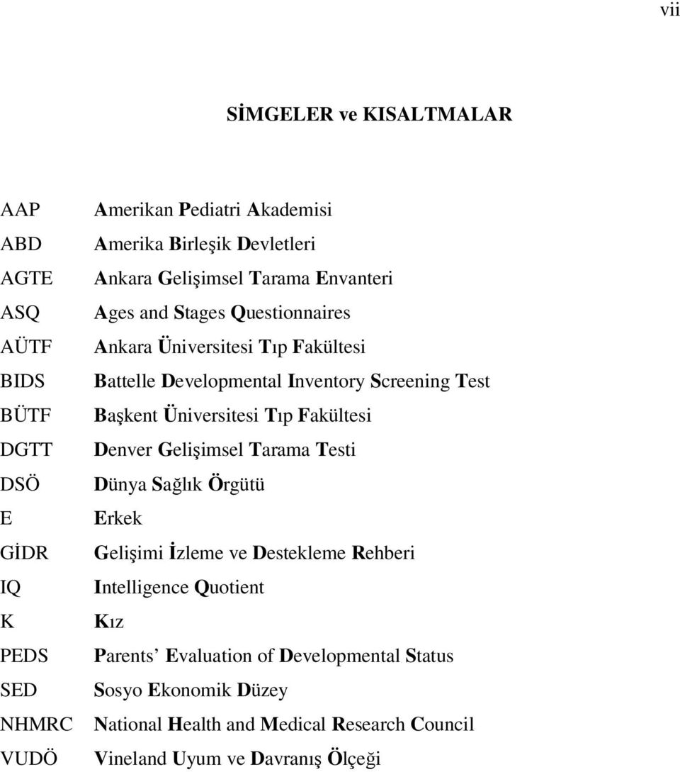 Screening Test Başkent Üniversitesi Tıp Fakültesi Denver Gelişimsel Tarama Testi Dünya Sağlık Örgütü Erkek Gelişimi İzleme ve Destekleme Rehberi